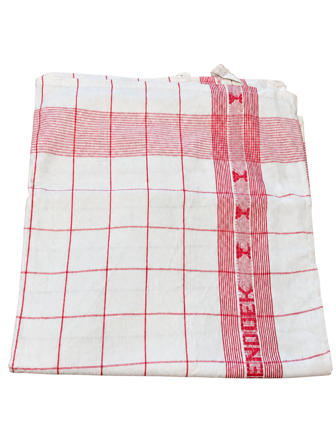 Glasdoeken huren — Wit · rood glasdessin